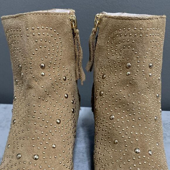 Zara Suede Gold Studded Ankle Boots/Booties Size 36 US 6 - Picture 5 of 16